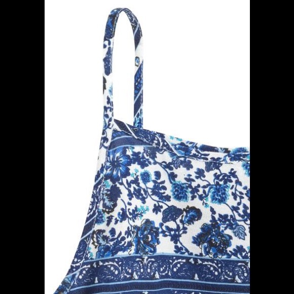 NWT H&M Blue White Floral Sleeveless Crop Top - Picture 5 of 5
